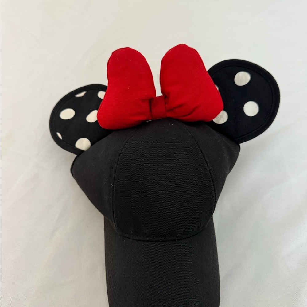 Disney Black Cap with Red Bow and Polka Dot Ears